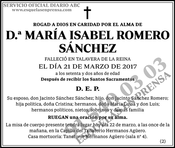 María Isabel Romero Sánchez